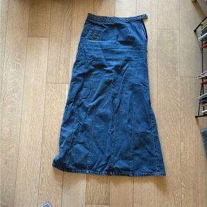 Vintage Denim Maxi Skirt